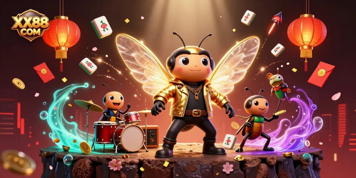 Experience thrilling casino excitement with XX88 COM featuring a vibrant 3D rock star band.