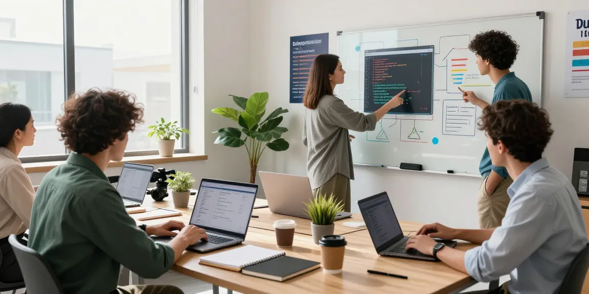 Dynamic collaboration scene highlighting the WPS Official Website software project in a modern office.