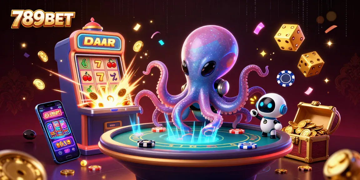 Experience thrilling moments at 789BET with a vibrant, cosmic-themed casino illustration.